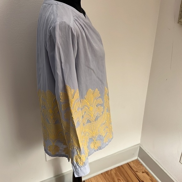 LOFT aplique long sleeves tunic style‎ blouse Sz S - Picture 5 of 7